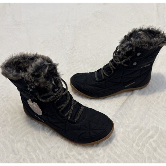 Columbia Women’s Minx Shorty III Black Pebble Waterproof Snow Boot Size 8.5 - Picture 1 of 8